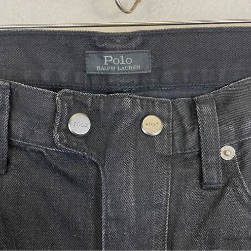 Polo  Ralph Lauren Zipper Moto Ankle Jeans Charcoal Black Size 27