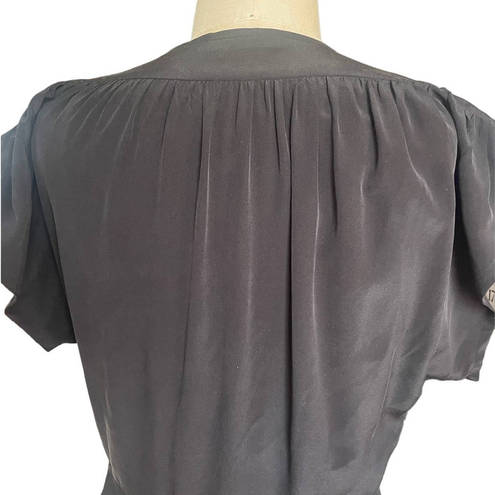 Equipment  Femme Danette 100% Silk Black Short Everyday Dress Size 8