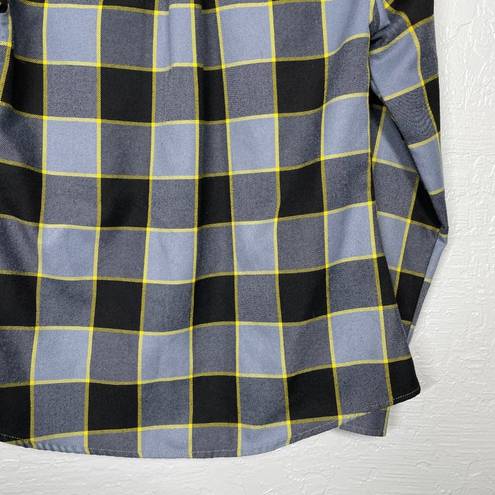 Krass&co Dixxon Flannel  Women S The Bolt Gray Black Yellow Plaid Button Up Shirt