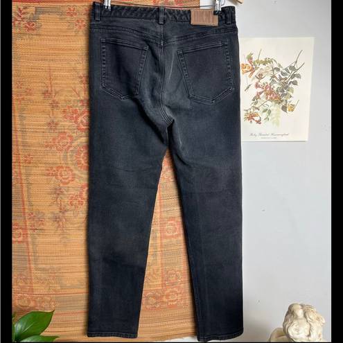 DKNY Vintage High Waisted Tapered Black Denim Jeans size 12 large