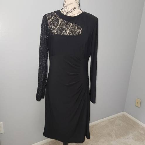 Scarlett  EUC  Long Sleeve Jersey Dress With Lace Sleeve Size 10