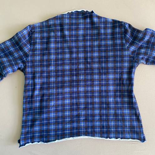 Edge Vintage Plaid Lettuce  Top