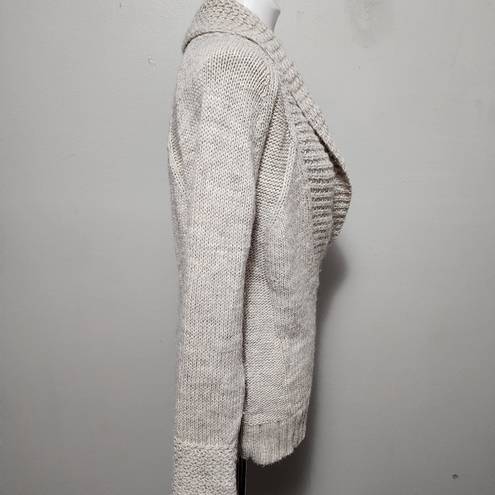 Loft  Beige Alpaca Wool Blend Shawl Collar Sweater Size Medium