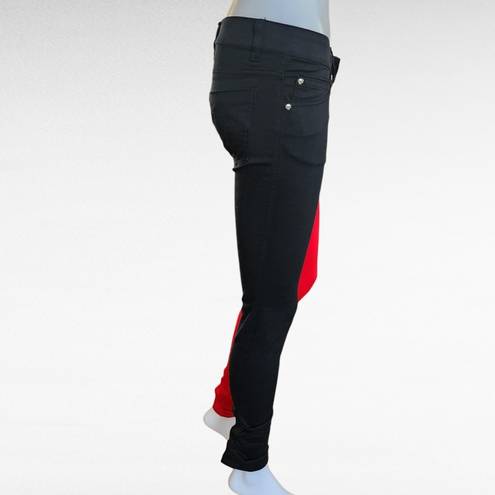 Tripp NYC  Black & Red Split Leg Skinny Jeans Size 1