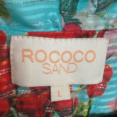 Rococo  Sand dress STUNNING!! Floral Turquoise Citrine large Beach Revolve NWT