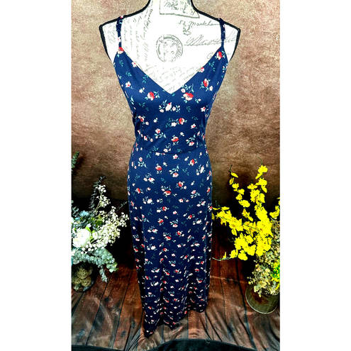 Nine Britton  Willow Brushed Knit Maxi Dress - Navy Floral - size L