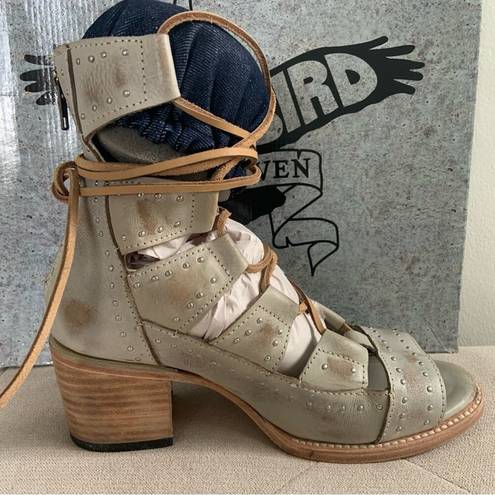 FREEBIRD by Steven  Hazel Ice Gladiator Sandals Heeled Lace Up Shoes Size 9