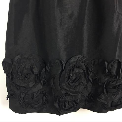 Max and Cleo  Rosette Embellished Trim Strapless Taffeta Special Occasion Dress 10