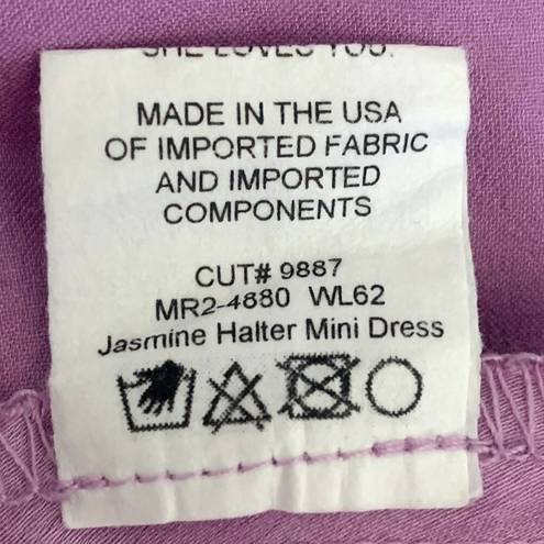 Show Me Your Mumu NEW  Jasmine Halter Mini Dress in Lilac Luxe Satin