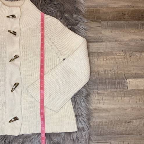 Talbots  Petites cardigan sweater toggle front shaker knit winter white/ivory MP