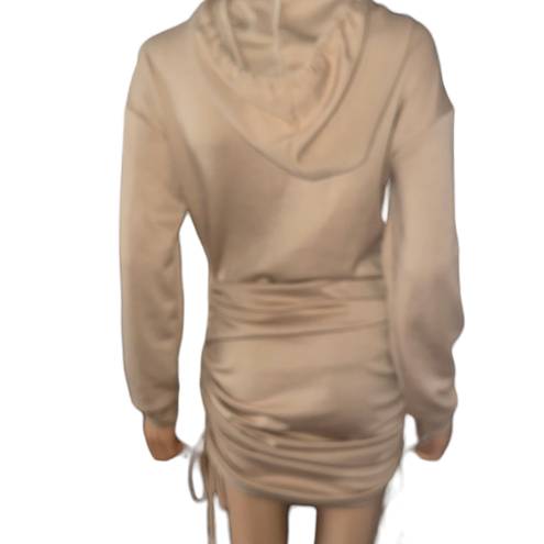 Zaful Hooded Long Sleeve Drawstring Ruched Mini Dress