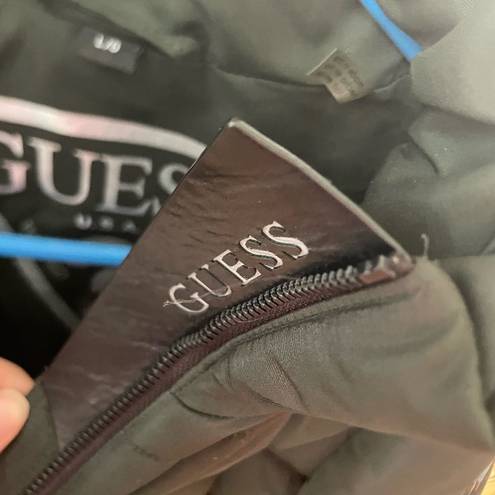 Guess Green Faux-Fur-Trim Hooded Puffer Coat sz L