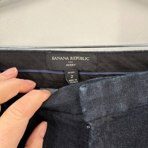 Banana Republic  Women's Chambray Avery Tie Waist Ankle Pants Dark Blue Size 2