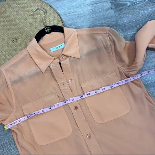 Equipment  femme 100% silk peach button down blouse