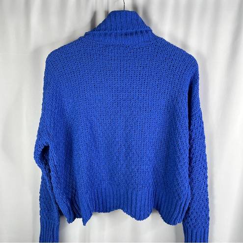 The Moon  & Madison | Blue Chenille Turtleneck Sweater XS