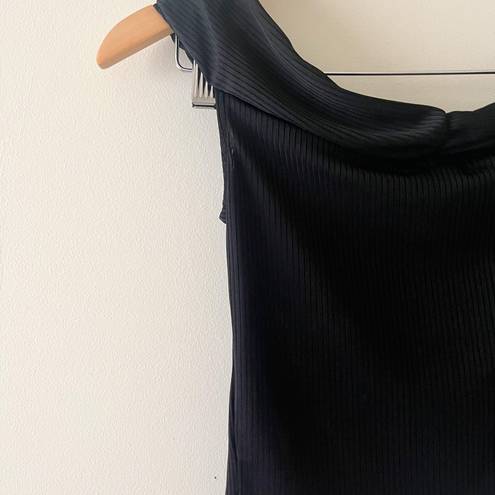 Silence + Noise Black Off the Shoulder Crop Top Size Small