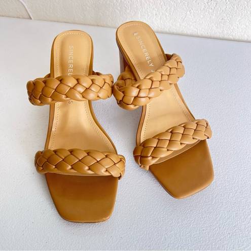 Sincerely Jules  Braided Croc Embossed Heel Sandals size 7.5