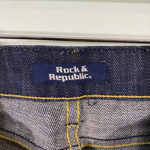 Rock & Republic Vtg Y2K  Women's Low Rise Boot Cut Pocket Logo Jeans Size 24