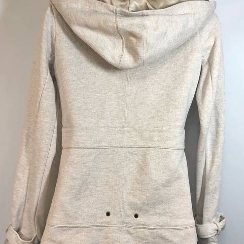 Billabong  Women’s Double Breasted Coat, Hooded in Cream, Size Small