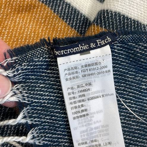 Abercrombie & Fitch  Blue Stripe Fringed Blanket Scarf