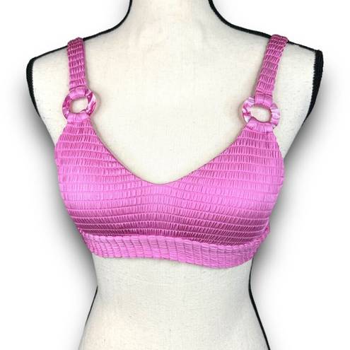 Bubblegum Isabella Rose Maza Textured Bikini Top Bralette Style  Pink Size Small