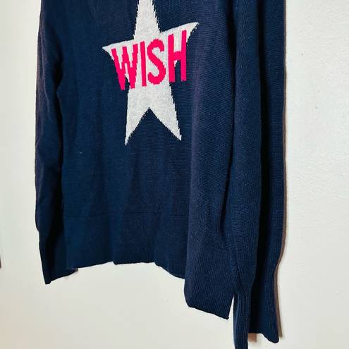 Wish VICTOR ALFARO  Navy Pink Knit Long Sleeves Oversized Sweater Size Small