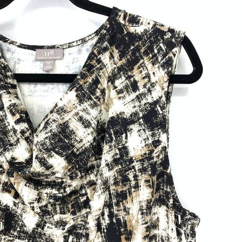 J.Jill  Wearever Collection Women's XL Stretch V-Neck Tank Abstract Print NEW