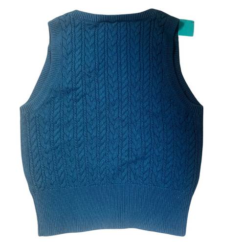 Talbots Teal Sweater Cable Knit Vest Medium