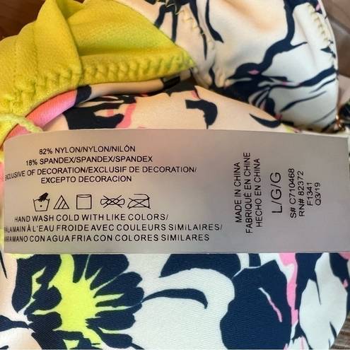 Raisin's  In Bloom Anya Tropical Floral Tie Back Bikini Top Size Large NEW