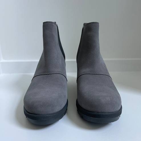 Sorel New  Gray Suede Wedge Booties 9