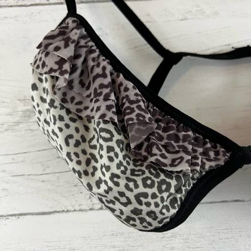 Chaser  Leopard Print Sheer Triangle Bralette Size M