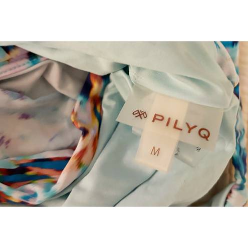 PilyQ Printed Tie Front Bikini Top