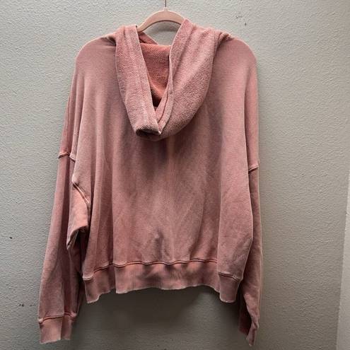 American Eagle  Sweater Womens XL Pink Sweatshirt Knit Hoodie Stretch Lounge