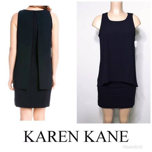 Karen Kane  black sheath dress w/overlay. NWOT