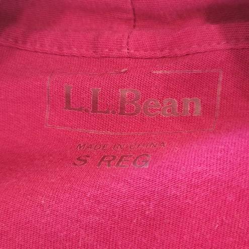 L.L.Bean  Pintuck Shawl Collar Front Tie Cardigan Long Sleeve Hot Pink Small