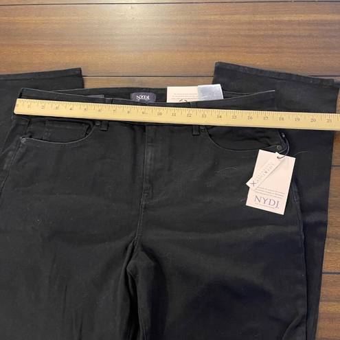 NYDJ NWT  Not Your Mothers Jeans Marilyn Straight Jeans in Black Size 14