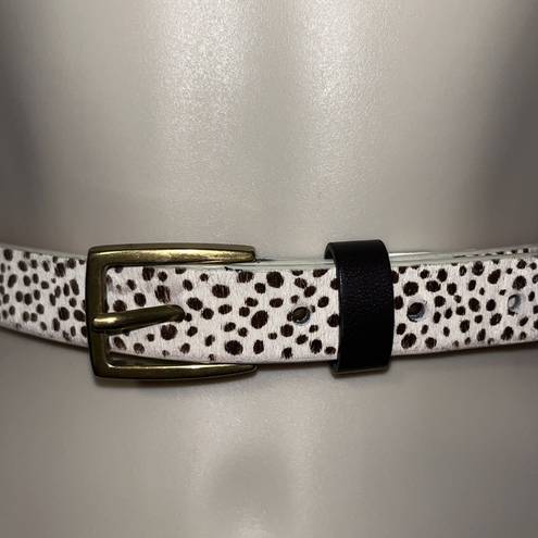 Gap  Genuine Leather Calf Hair Brown & White Belt Animal Print Women’s Size M