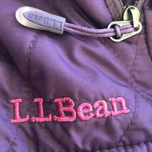 L.L.Bean  Quilted Reversible Lightweight Fall/Winter Vest Purple Pink Zip Up LG
