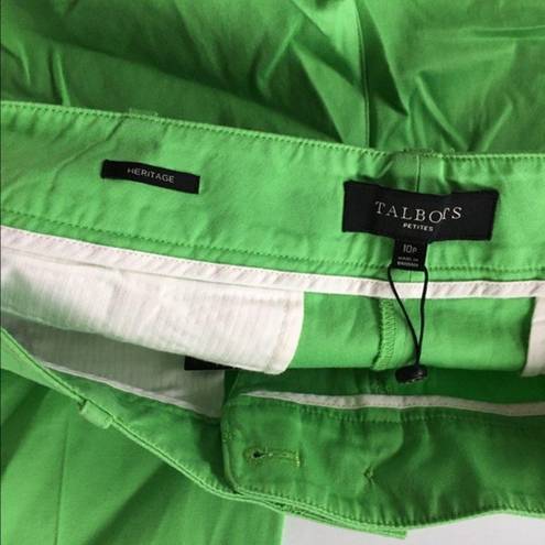 Talbots NEW ‎ heritage ankle Pants petite Green Crop Womens Size 10 Petite