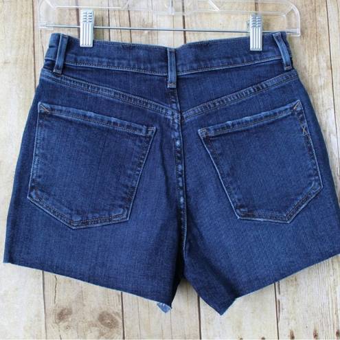 EXPRESS NWT  Women's High Waisted Dark Wash Raw Hem Jean Shorts Size 4