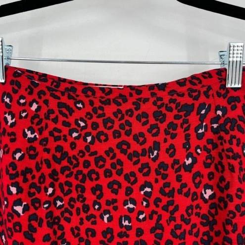 Lovers + Friends  Women's Sahara Cheetah Lined Lena Mini Skirt Red Black Size XS