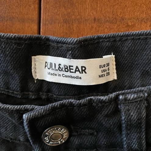 Pull & Bear  Black Distressed Mom Jeans