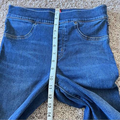 Spanx  Distressed Denim High Rise Elastic Waist Jeggings