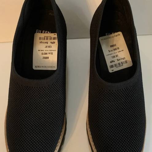 Eileen Fisher  Black Wedge Shoes 7 New NWT $235 retail Beautiful Versatile HTF