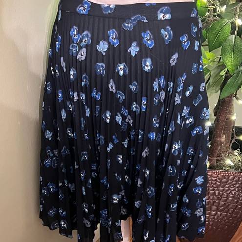 Prada Pleated Floral Print Crepe Skirt Size 46/ US 10 NWT