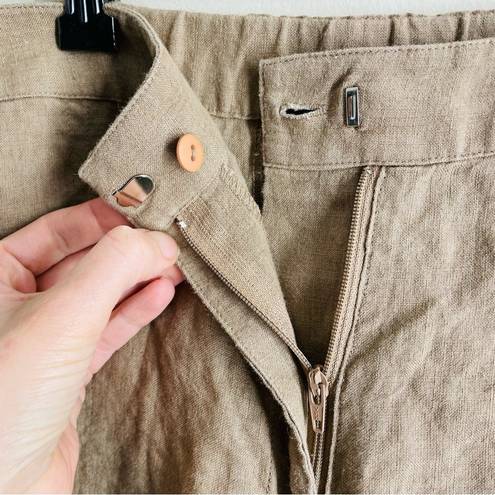 J.Jill  100% Linen High Rise Casual Trousers Camel size 16T