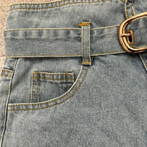 Kittenish Blue Jean Shorts with Belt Size S