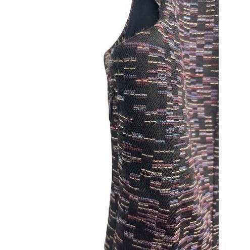 MM.LaFleur  Stretch Bodycon Purple Tweed Cap Sleeve V-neck Dress Size 8