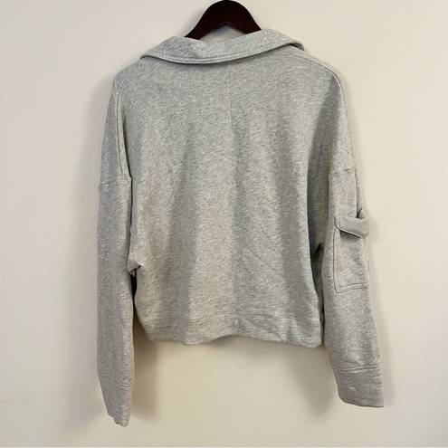 Free People Movement  Gray Collared Pullover Sweatshirt Cotton Size Small