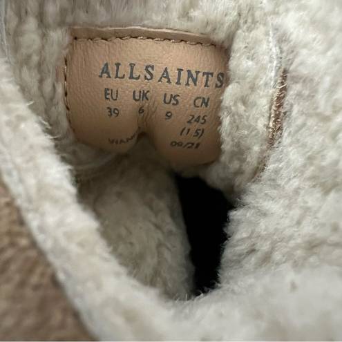 ALLSAINTS  Wanda Shearling Bootie in Sand Brown